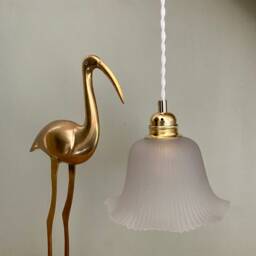 Vintage Frosted Glass Lampshade Pendant Light - thumbnail 2