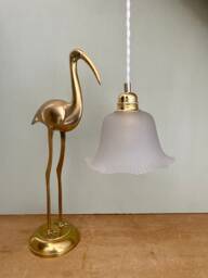 Vintage Frosted Glass Lampshade Pendant Light - thumbnail 1