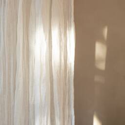 Light Linen Gauze Curtain in Warm White, Ethereal Breezy Panel, Scrunched Drapery With A Soft Feel - thumbnail 2