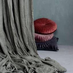 Light Linen Gauze Curtain in Warm White, Ethereal Breezy Panel, Scrunched Drapery With A Soft Feel - thumbnail 3