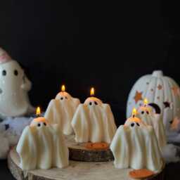 Handmade Ghost Candle Spooky Halloween Decor, Soy Wax - thumbnail 3