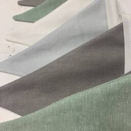 Linen Bunting - Sage & Silver Baby Shower Nursery Decor Wall Hanging Room Fabric Garland Boys Play - thumbnail 3