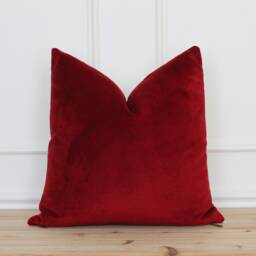 Red Velvet Pillow Cover - Ruby Throw Christmas Decorative For Sofa Soft