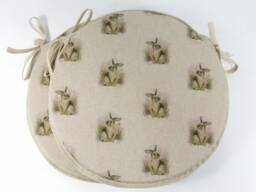 "Set Of 2 Country Rabbit Bistro/Round Seat Pads 12"" 14"" 16" - thumbnail 1