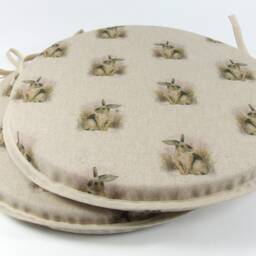 "Set Of 2 Country Rabbit Bistro/Round Seat Pads 12"" 14"" 16" - thumbnail 3