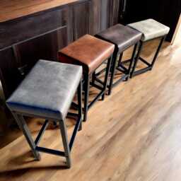 Premium Counter Height Bar Stools - Featuring Black Steel Frame A Faux Leather Seats - Fp - thumbnail 3