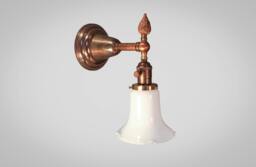 Antique Victorian Wall Sconce - Art Deco Vintage Lamp With Glass Holophane Shade