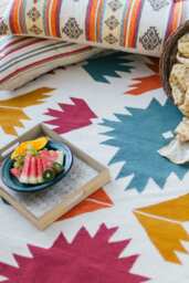 Colorful Bright Flatwoven Kilim Rug Wool Floral Area Runner Fushia Teal Orange Yellow Living Kids Room Decor 3x5 5x8 8x10