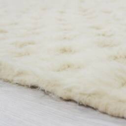 White Checkered Beni Ourain Rug, Checkerboard Handmade Berber Solid Custom Size Moroccan Genuine Lamb Wool - thumbnail 4
