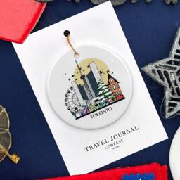 Toronto Canada Personalised Christmas Tree Ceramic Ornament Nyc Custom Decoration Gift Bauble Home Decor Holiday - thumbnail 3