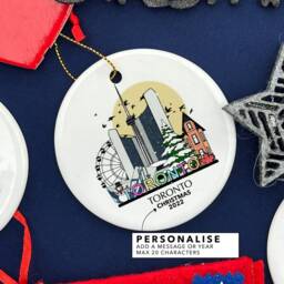 Toronto Canada Personalised Christmas Tree Ceramic Ornament Nyc Custom Decoration Gift Bauble Home Decor Holiday - thumbnail 2