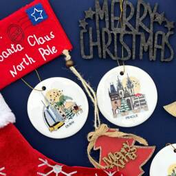 Toronto Canada Personalised Christmas Tree Ceramic Ornament Nyc Custom Decoration Gift Bauble Home Decor Holiday - thumbnail 4