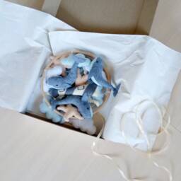 Handmade Whale Baby Mobile Felt Nursery Decor - thumbnail 1