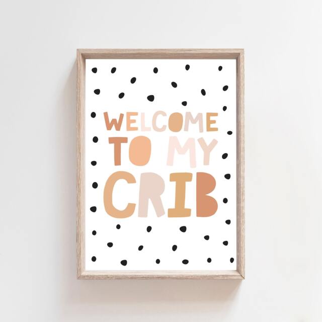 Welcome To My Crib Print, Girls Nursery Prints, Bedroom Decor, Wall Art, Baby - image 1