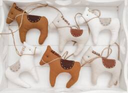 Handmade Linen Horse Garland Rustic Farmhouse Nursery Decor - thumbnail 1