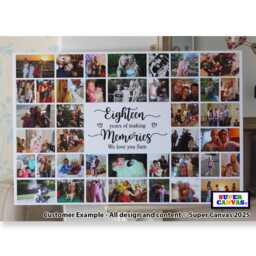 Happy 18Th Birthday Son Daughter Sister Grandson Friend Brother 40 Photo Party Display Board Collage Framed Canvas Print Gift - thumbnail 1