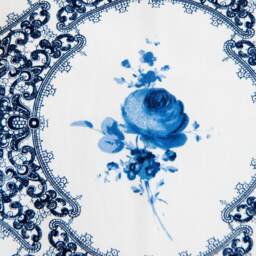 Blue Floral Pillow Cover, Blue & White Cushion Rose Romantic Throw Pillow, Botanical - thumbnail 2