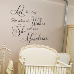 Let Her Sleep For When She Wakes Will Move Mountains Vinyl Wall Decal Quote - 083 - thumbnail 2