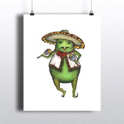 Avocado - Art Print Mariachi, Illustration, Guacamole, Cinco De Mayo, Celebration - thumbnail 1
