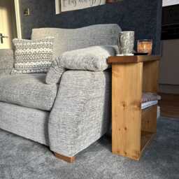 Rustic Wooden Slimline Sofa Side Table With Storage - thumbnail 2