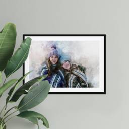Personalized Watercolor Portrait Print Custom Family Art - thumbnail 1