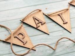 Personalised Bunting With Wooden Letters For Kids Bedroom. Name Bunting. Wooden Name Sign. Lettering. Wall - thumbnail 1