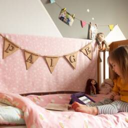 Personalised Bunting With Wooden Letters For Kids Bedroom. Name Bunting. Wooden Name Sign. Lettering. Wall - thumbnail 3