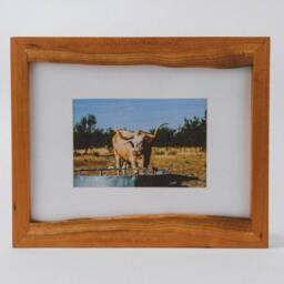 Live Edge Frame. 8 X 10. Cherry Wood With Walnut Accents, Picture Frame - thumbnail 3