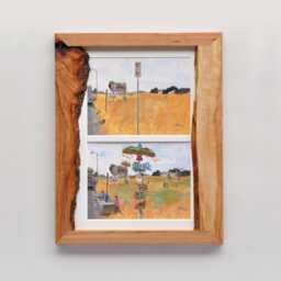Live Edge Frame. 8 X 10. Cherry Wood With Walnut Accents, Picture Frame