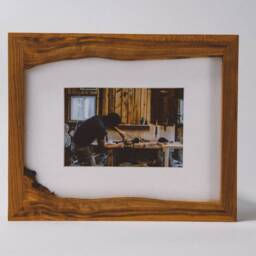 Live Edge Frame. 8 X 10. Cherry Wood With Walnut Accents, Picture Frame - thumbnail 2