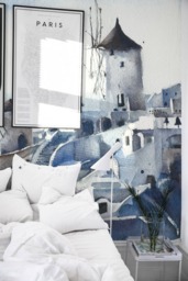 Santorini View Island Of Greece, Landscape Wallpaper, Peel & Stick, Wall Decal, Removable Wallpaper, Reusable, Self Adhesive, #20