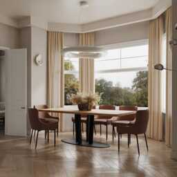 Solid Oak Dining Table Steel Leg 048 - thumbnail 3