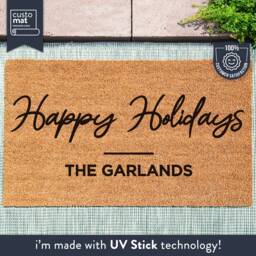 Happy Holidays Custom Doormat - Personalized Christmas New Home Gift Housewarming Gift- Decor Welcome Mat - thumbnail 1