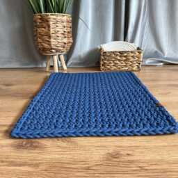 Custom Crochet Rug - Handmade Rectangle Carpet, Many Colors - thumbnail 4