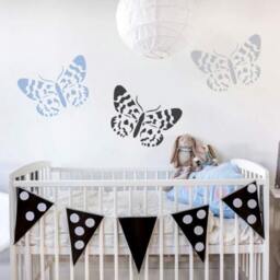 Blue Day Butterfly Wall Art Stencil - Size Medium Easy To Use For Diy Art- Better Than Decals - thumbnail 1