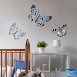 Blue Day Butterfly Wall Art Stencil - Size Medium Easy To Use For Diy Art- Better Than Decals - thumbnail 2