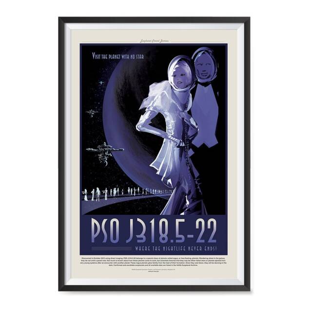 Nasa Space Tourism Posters - Wall Art Print For Home, Office, School, Classroom Decors Pso J318.5-22 The Planet With No Star - image 1