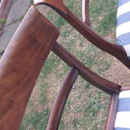 Set Of Four Rose Wood Antique Dining Chairs Recovered - thumbnail 2
