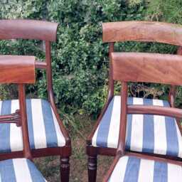 Set Of Four Rose Wood Antique Dining Chairs Recovered - thumbnail 4