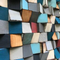 Reclaimed Wood Wall Art - Modern Geometric Sound Diffuser - thumbnail 4