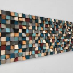 Reclaimed Wood Wall Art - Modern Geometric Sound Diffuser - thumbnail 2