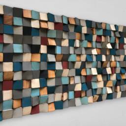 Reclaimed Wood Wall Art - Modern Geometric Sound Diffuser - thumbnail 3
