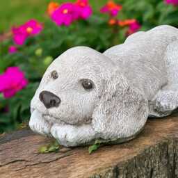 Concrete Labrador Retriever Puppy Statue Stone Dog Figurine Cement Pet Memorial Sculpture Outdoor Yard Ornament Handmade Lover Gift - thumbnail 4