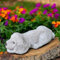 Concrete Labrador Retriever Puppy Statue Stone Dog Figurine Cement Pet Memorial Sculpture Outdoor Yard Ornament Handmade Lover Gift - thumbnail 3