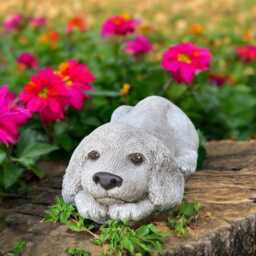 Concrete Labrador Retriever Puppy Statue Stone Dog Figurine Cement Pet Memorial Sculpture Outdoor Yard Ornament Handmade Lover Gift - thumbnail 2