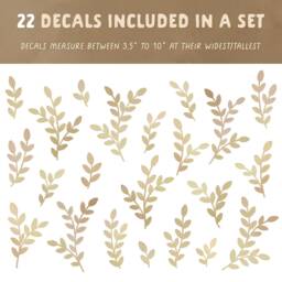 Leaf Wall Decals - Boho Nursery Decor, Floral Stickers, Branch Decal, Reusable & Removable Stickers - thumbnail 2