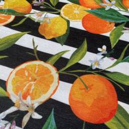 Cushion Cover With Orange & Lemon & Black Striped - Double Sided Printing On Soft Chenille Fabric Multi Size Options Oeko-Tex?? - thumbnail 2