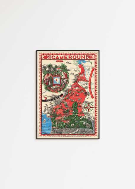 1950 Cameroon Map Print Vintage Wall Art - image 1