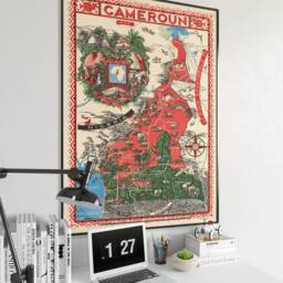 1950 Cameroon Map Print Vintage Wall Art - thumbnail 3