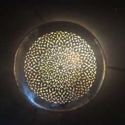 Moroccan Brass Wall Sconce - Round Decorative Lamp For Home D??cor - thumbnail 2